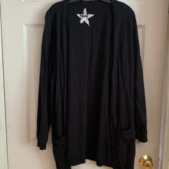 AdditionElle Black Open Cardigan Size 1X - Picture 1 of 4